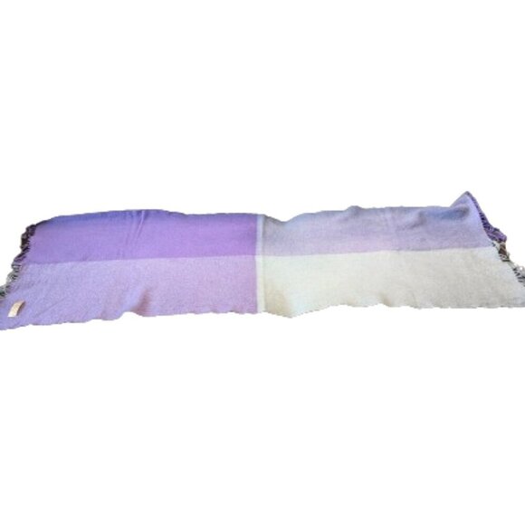 Large Purple Vintage Lux 100% Cashmere Scarf - Picture 1 of 7